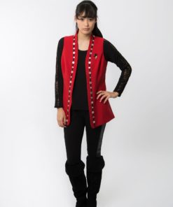 Alternative view of Long Vest with Side Slits